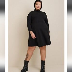 Torrid Mini Studio Cupro Mock Neck Dress
